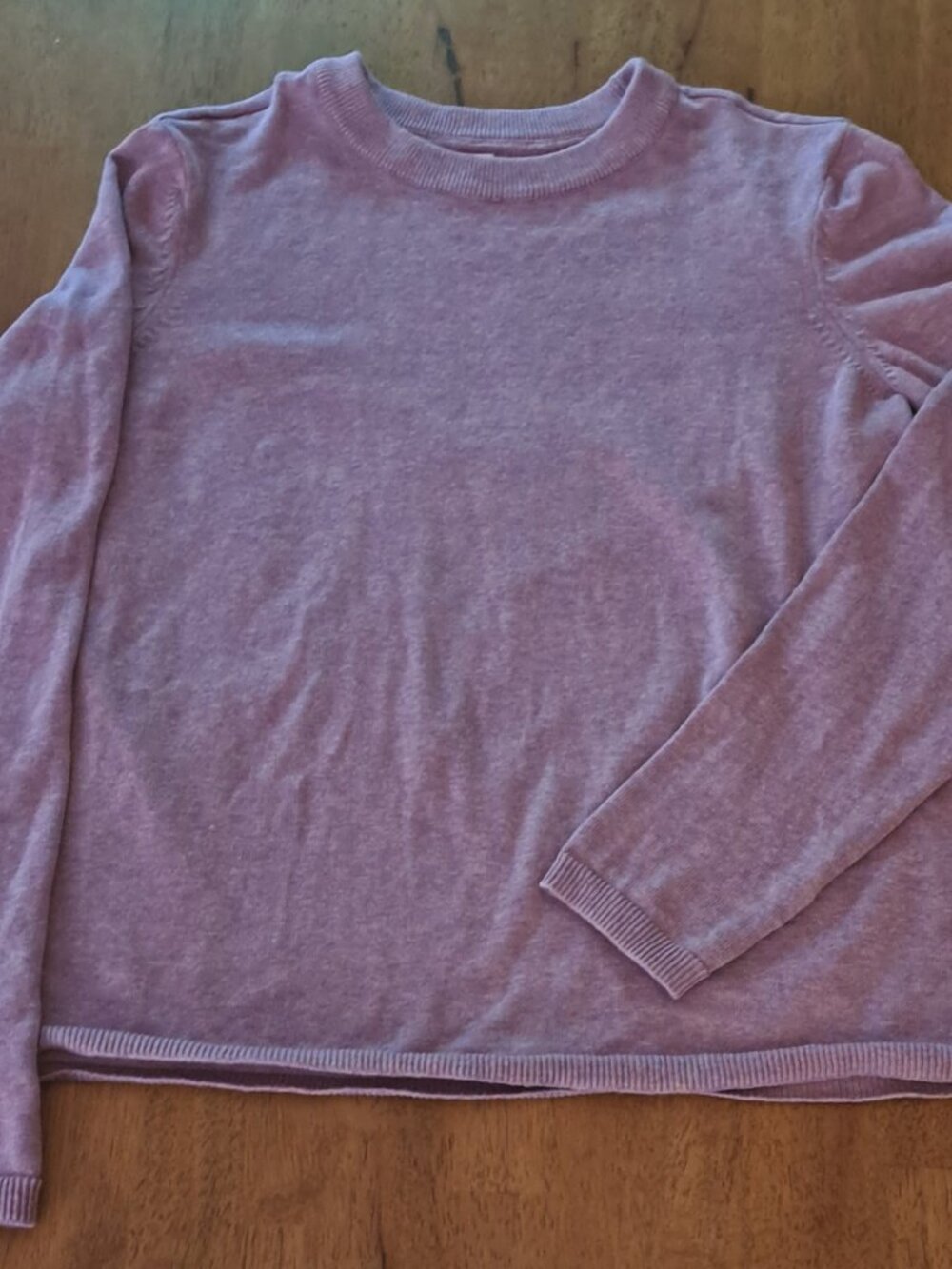 Pact Women's small Organic Fine Knit Crew Sweater purple/pink lightweight